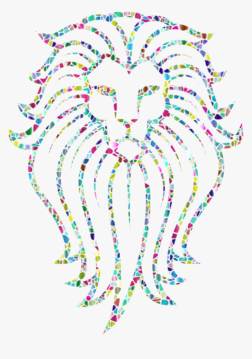 Polyprismatic Tiled Lion Face Tattoo Clip Arts - Lion Tattoo Black And White Designs, HD Png Download, Free Download