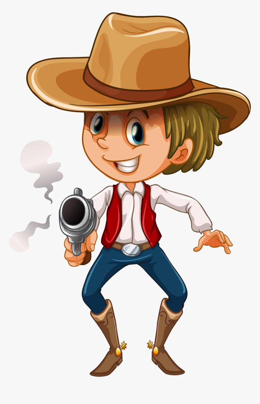 American Frontier Cowboy Royalty-free Illustration - Wild West Cowboy Cartoon, HD Png Download, Free Download