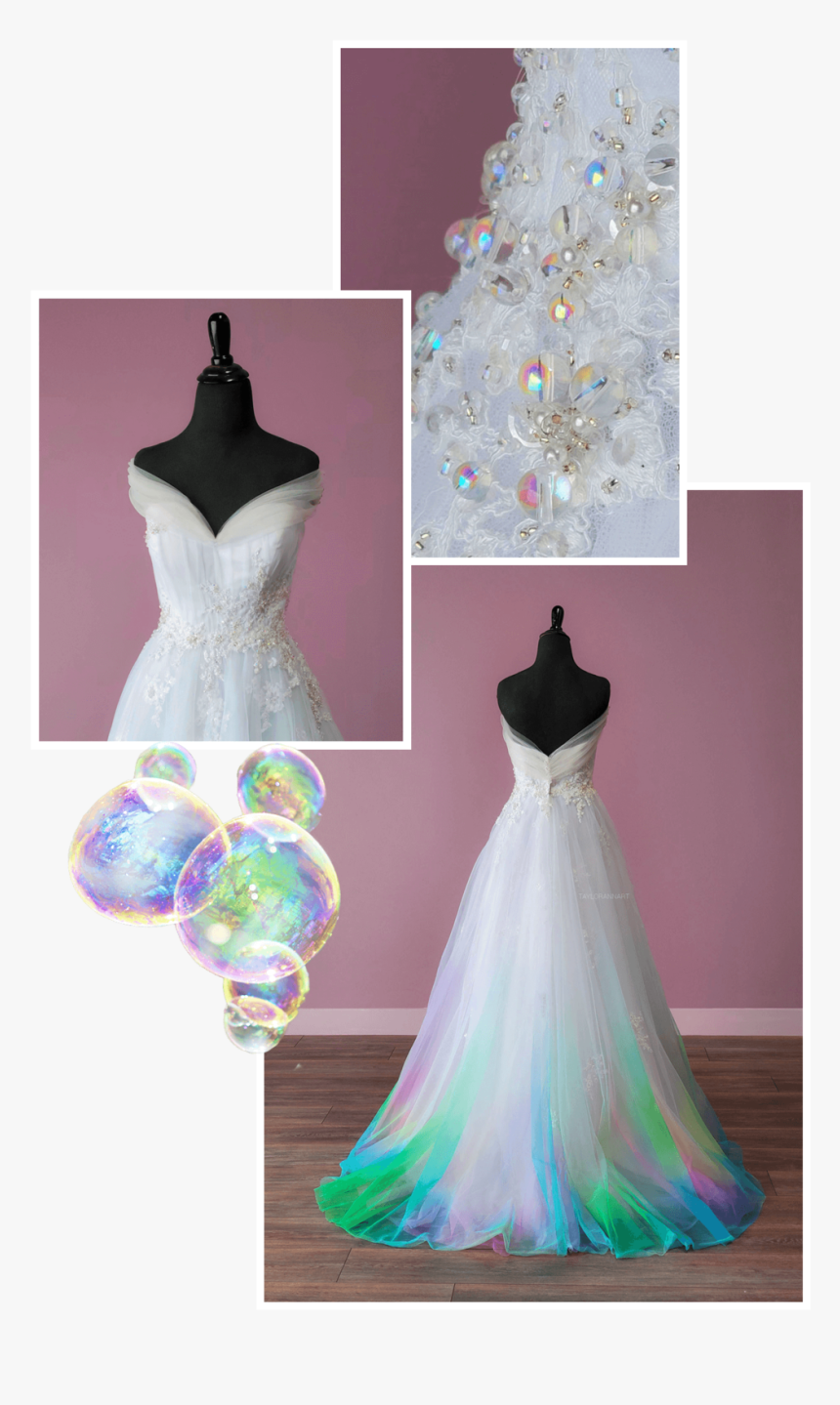 Bubble Wedding Dress Pastel Colorful Unicorn Princess - Gown, HD Png Download, Free Download