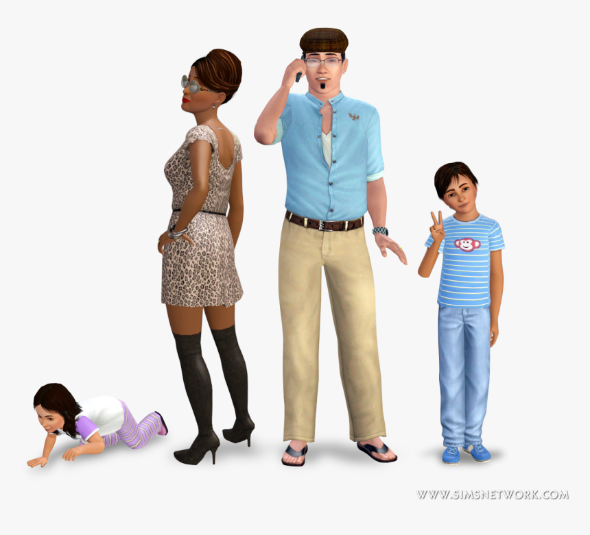 The Sims 3 Hidden Springs - Sims 4 Family Renders, HD Png Download, Free Download