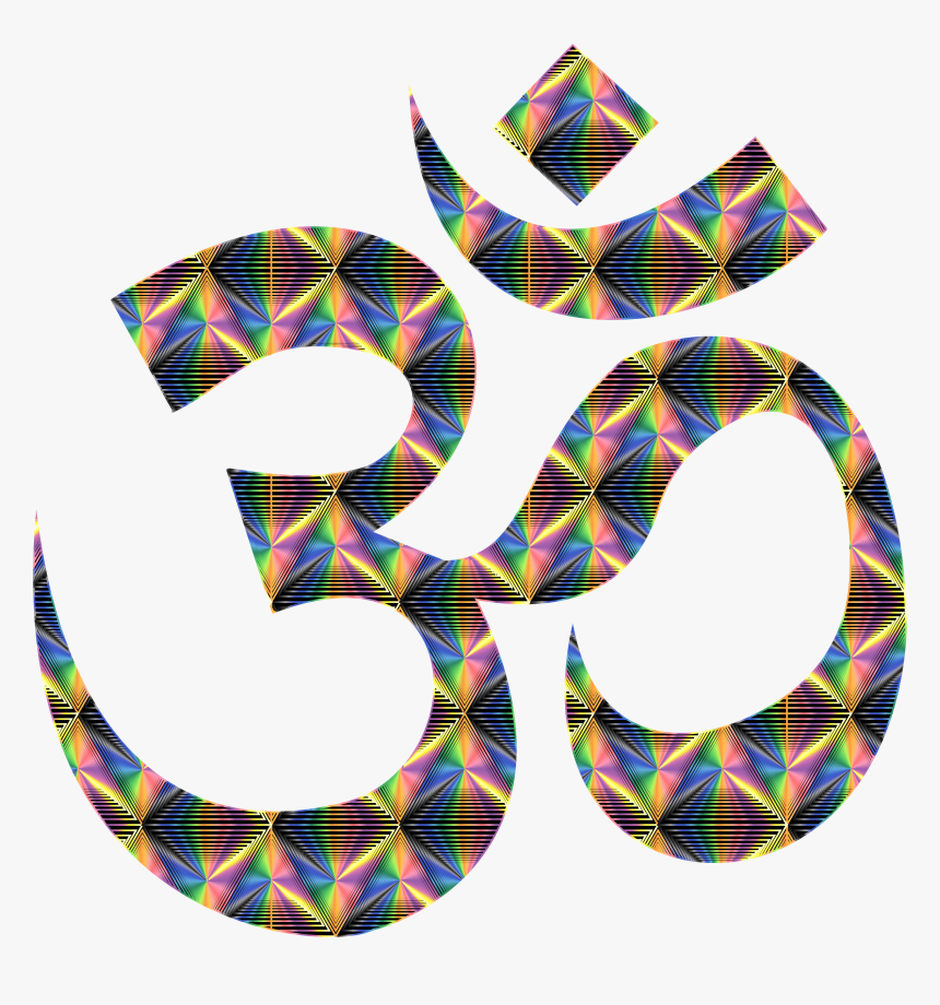 Prismatic Patterned Om Symbol Clip Arts - Om, HD Png Download, Free Download