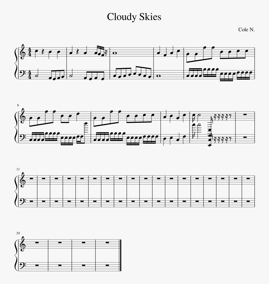 Transparent Cloudy Sky Png - Marionettes Music Box Notes, Png Download, Free Download