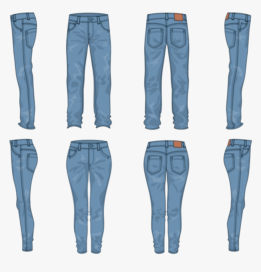 Blue Jeans Vector - Difference Skinny Slim, HD Png Download, Free Download