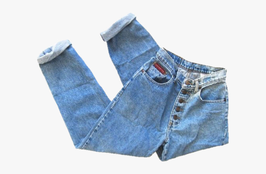 #jean #jeans #pants #momjeans #boyfriendjeans #denim - Folded Mom Jeans Png, Transparent Png, Free Download