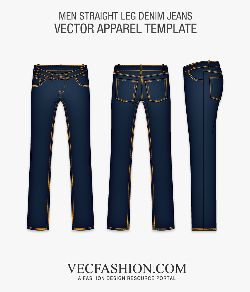 Men Jeans Template, HD Png Download, Free Download