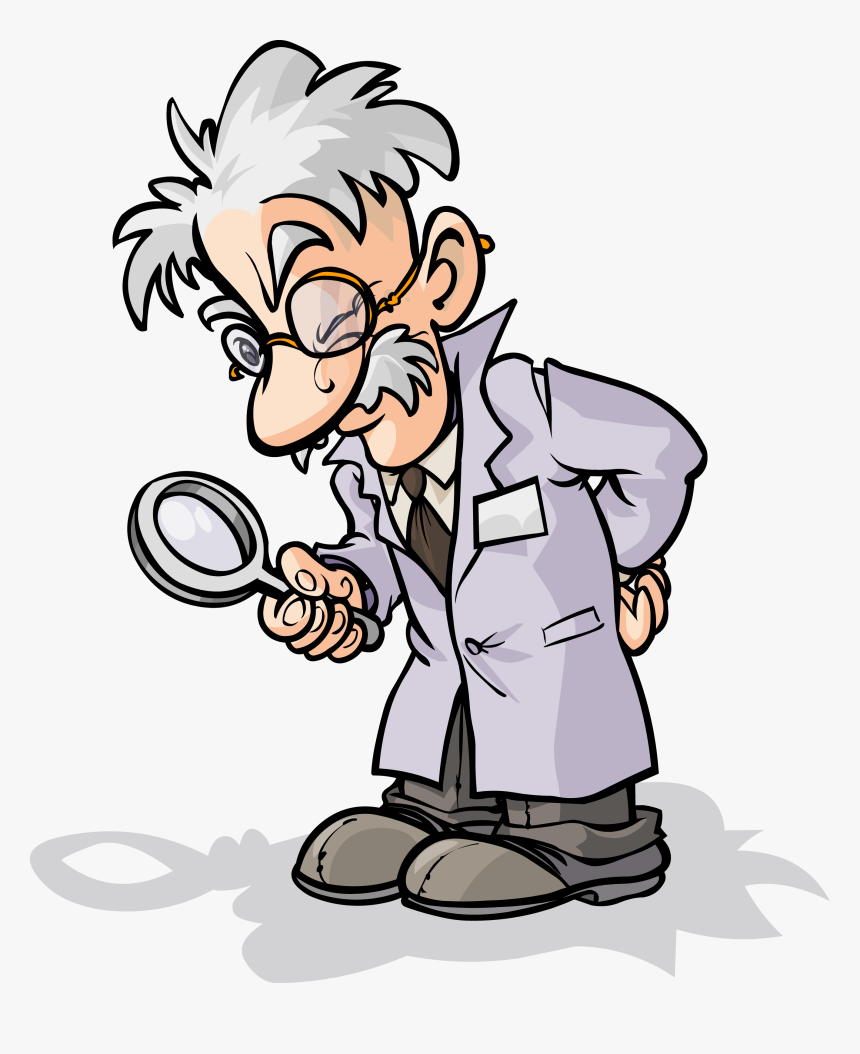 Magnifying Glass Scientist Cartoon Clip Art - Cartoon Scientist Magnifying Glass, HD Png Download, Free Download