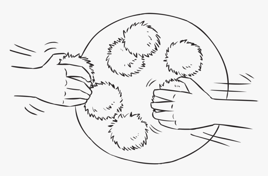 Robbing The Nest Image Showing Two Hands Grabbing Balls - Line Art, HD Png Download, Free Download