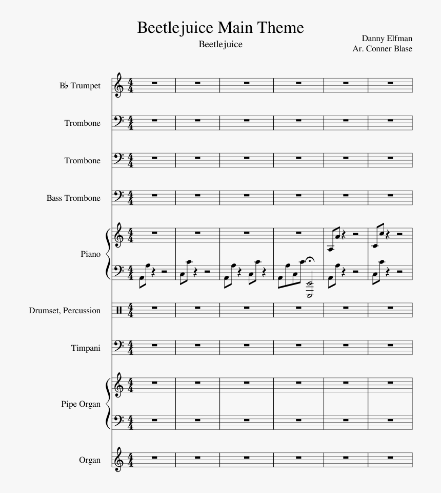 Transparent Beetlejuice Png - Sheet Music, Png Download, Free Download