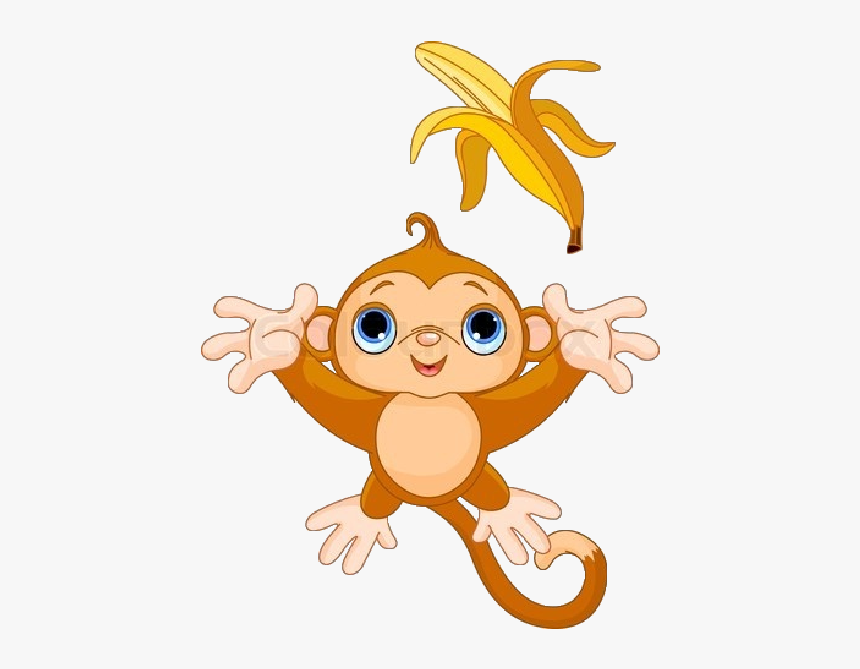 Banana Royalty-free Monkey Clip Art - Cute Monkey Clipart Transparent, HD Png Download, Free Download