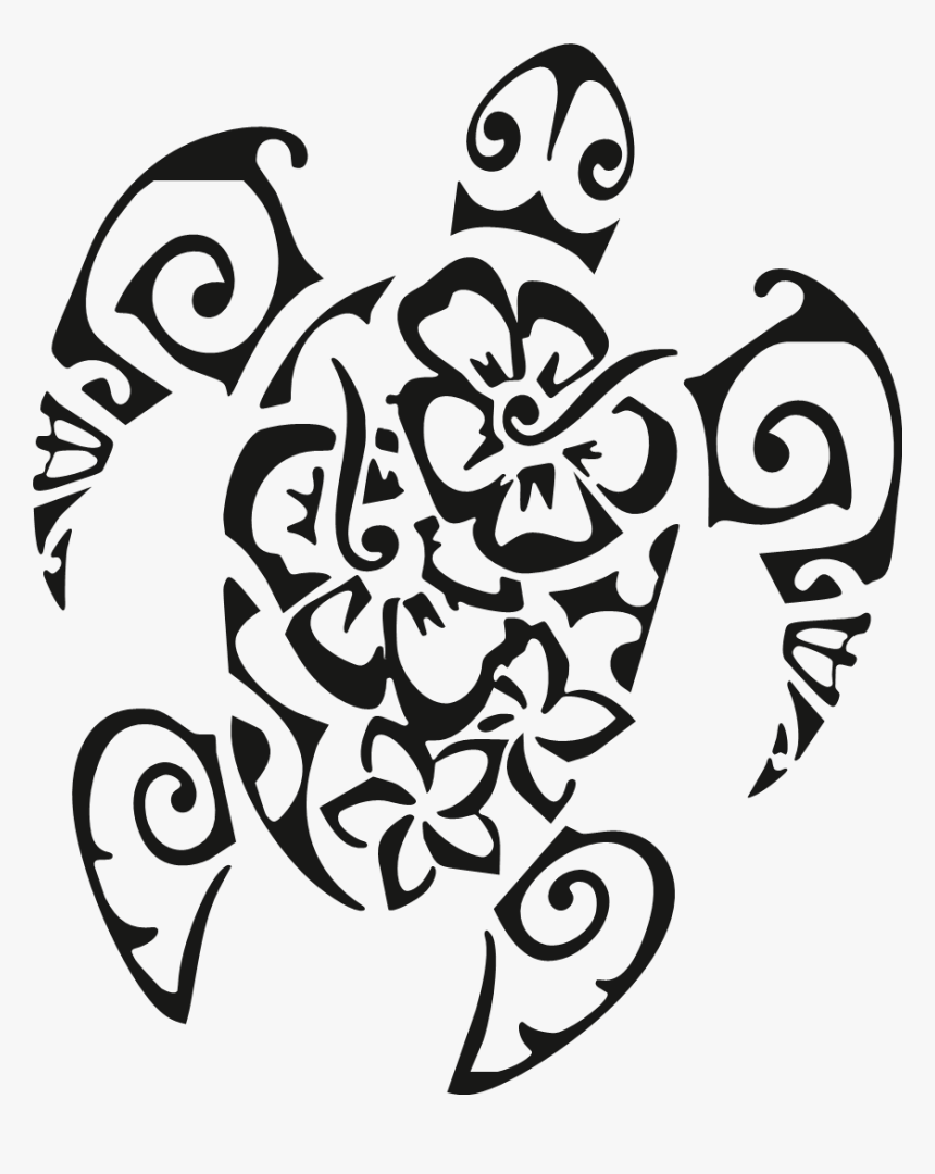 Hawaiian Design Tattoos Turtle Clipart , Png Download - Tribal Turtle Clipart Black And White, Transparent Png, Free Download