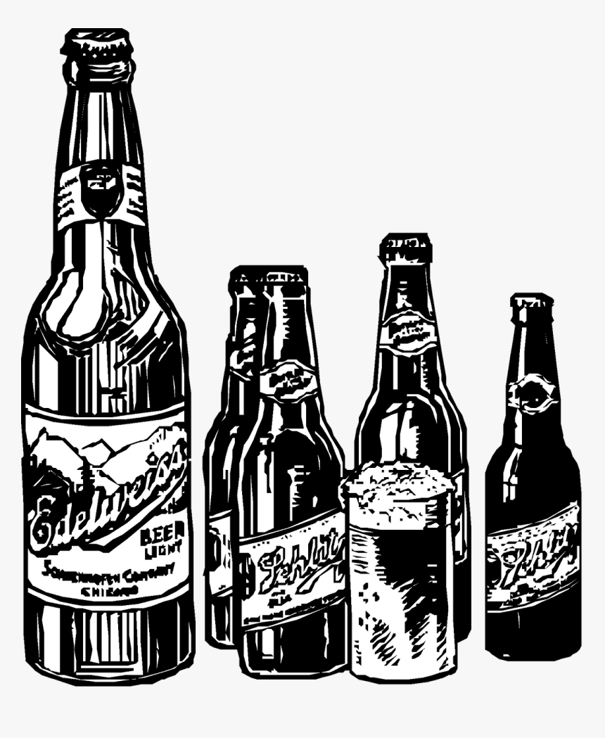 Beer Bottle Line Art, HD Png Download, Free Download