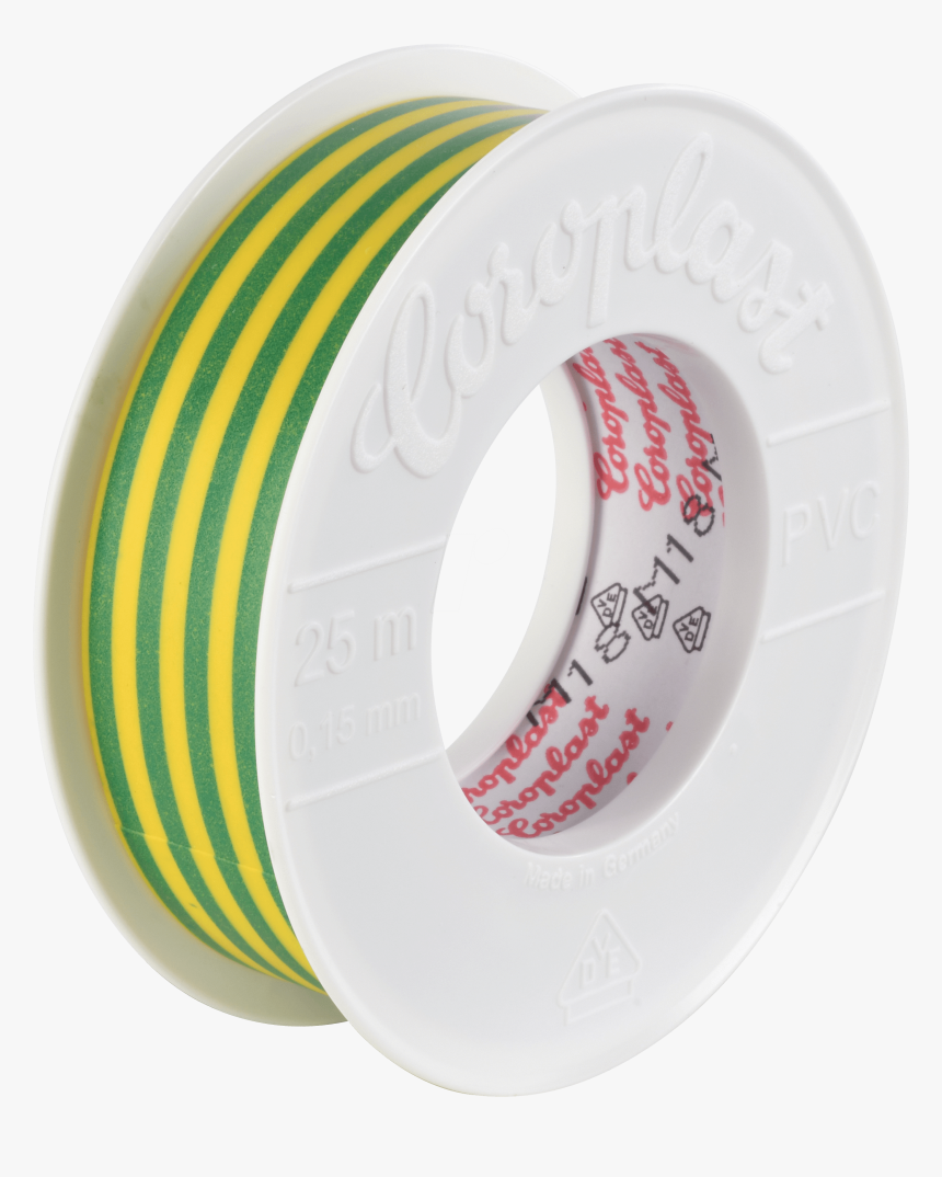 Vde Electrical Insulation Tape, 25 M, 25 Mm, Green-yellow - Green And Yellow Tape Png, Transparent Png, Free Download