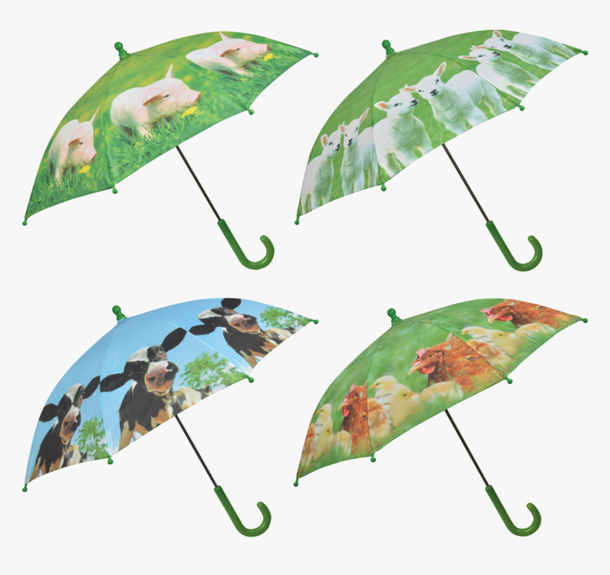 Children Umbrella Farm Animals Ass - Umbrella, HD Png Download, Free Download