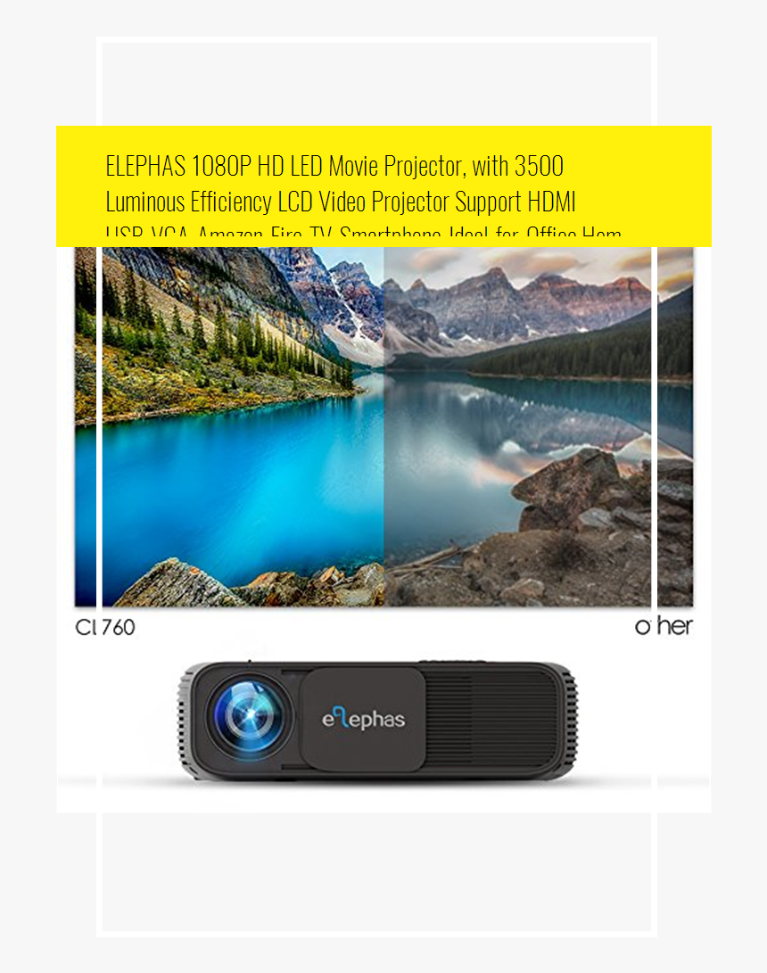 Elephas 1080p Hd Led Movie Projector, With 3500 Luminous - Banff National Park, HD Png Download, Free Download