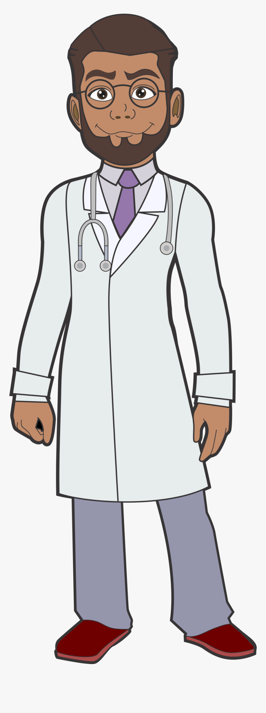 Doctors Clipart White Coat - African Doctor Cartoon Png, Transparent Png, Free Download