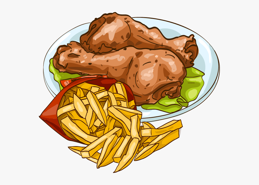 French Fries Fried Chicken Frying - Chicken Fried Png Cartoon, Transparent Png, Free Download