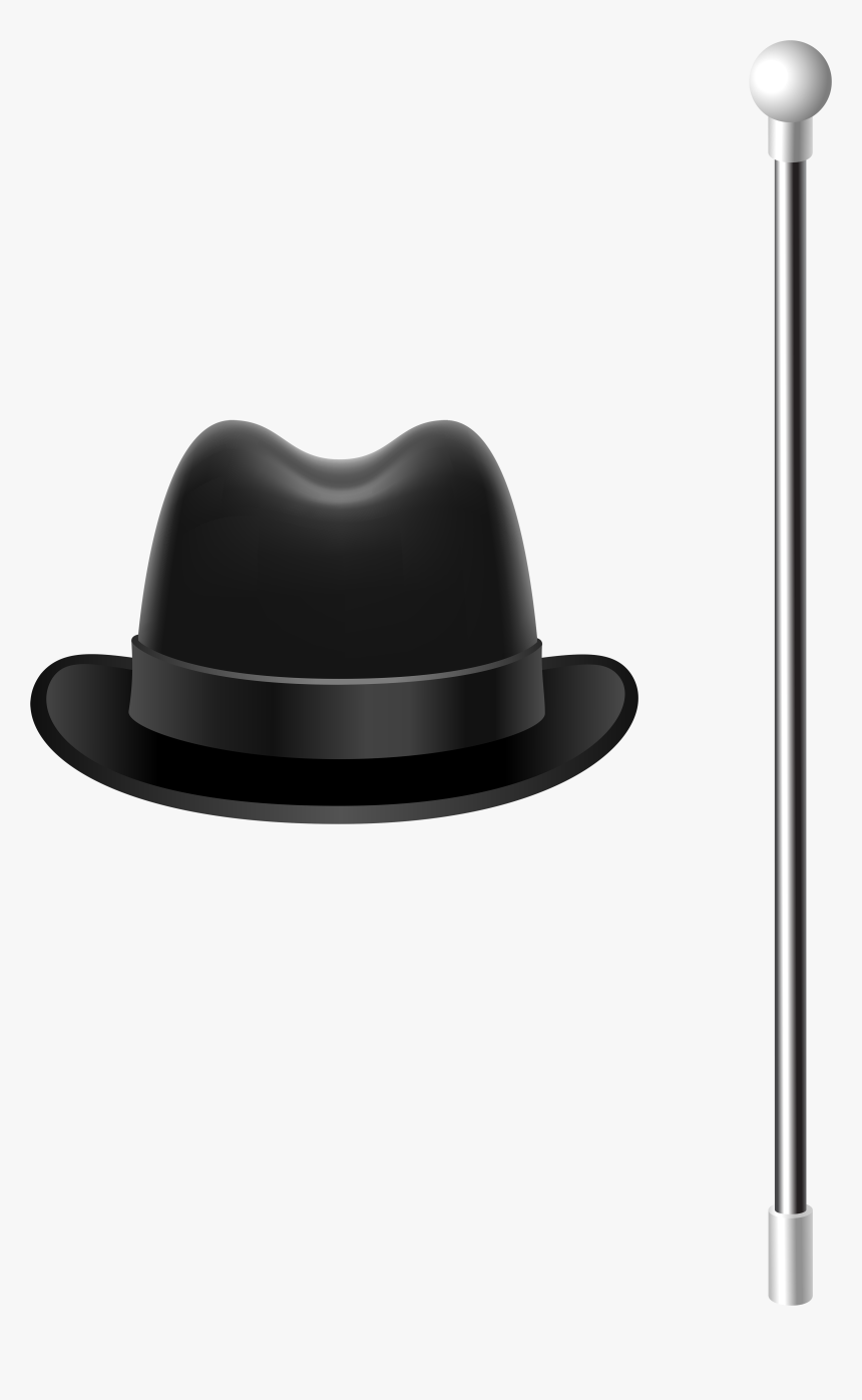 Fedora With Cane Png - Gentleman's Cane Clip Art, Transparent Png, Free Download