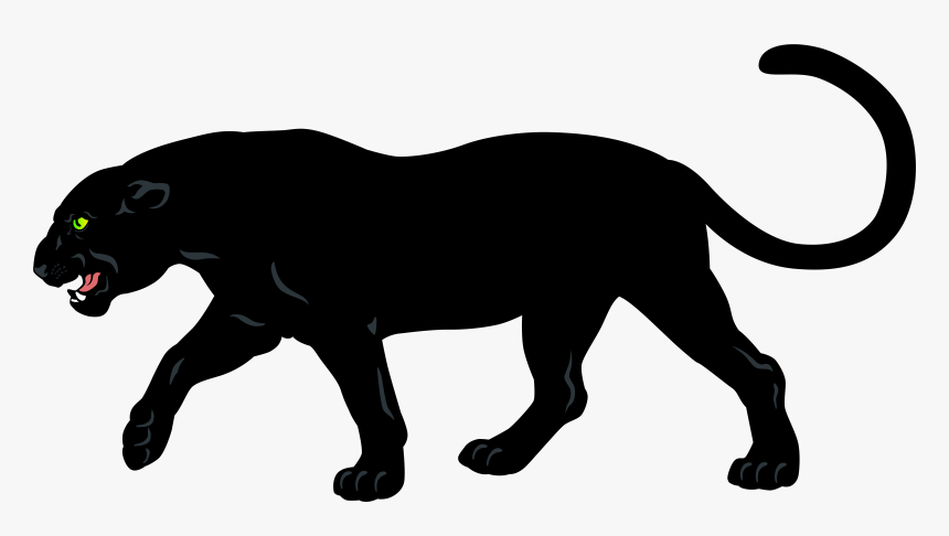 Silhouette,big Cats,felidae,terrestrial Animal,clip - Black Panther Animal Clipart, HD Png Download, Free Download