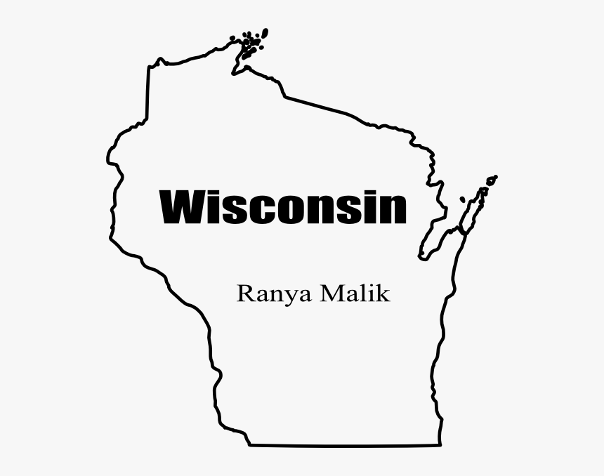 Wisconsin Map Clip Art At Clipart Library - State Of Wisconsin Outline Vector, HD Png Download, Free Download