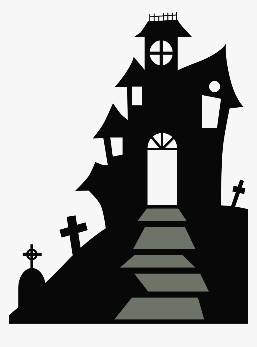 Haunted House Silhouette Png - Haunted House Silhouette Clipart, Transparent Png, Free Download