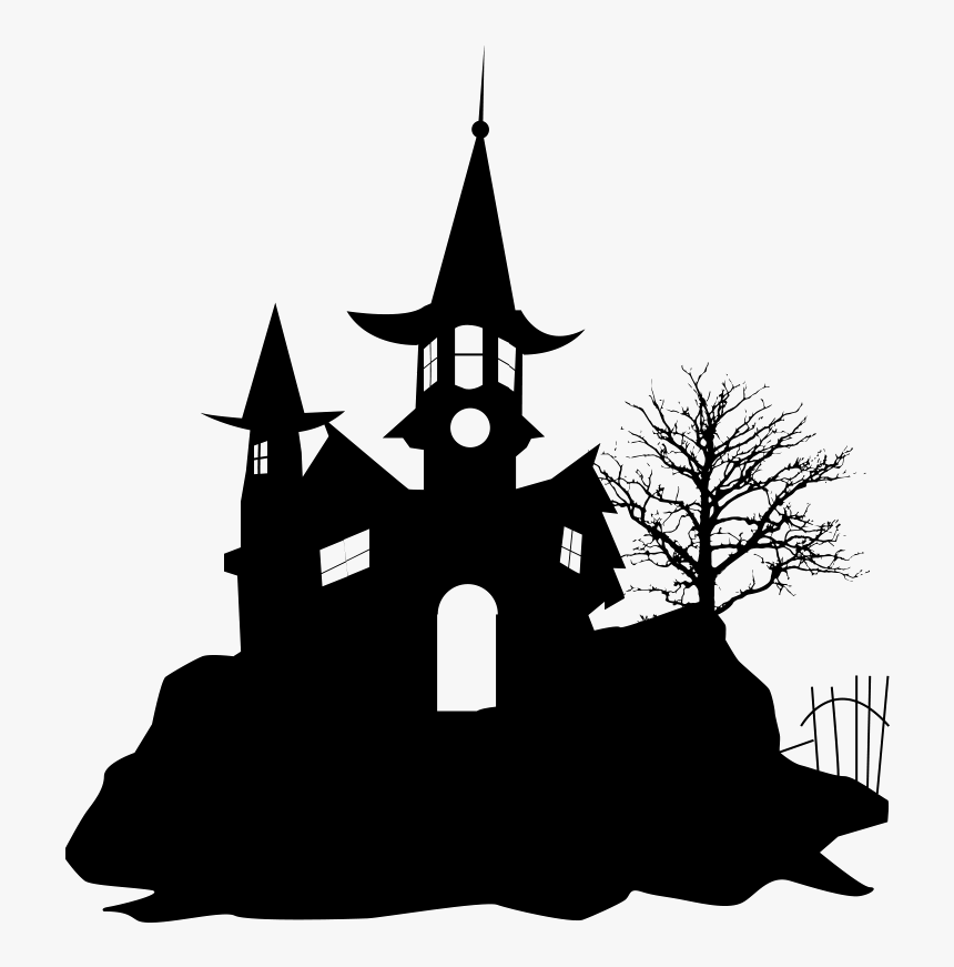 Silhouette Vector Graphics Clip Art Halloween - Haunted House Halloween Silhouette, HD Png Download, Free Download