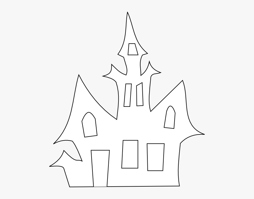 Haunted House Silhouette Png - Haunted House Silhouette Printable, Transparent Png, Free Download