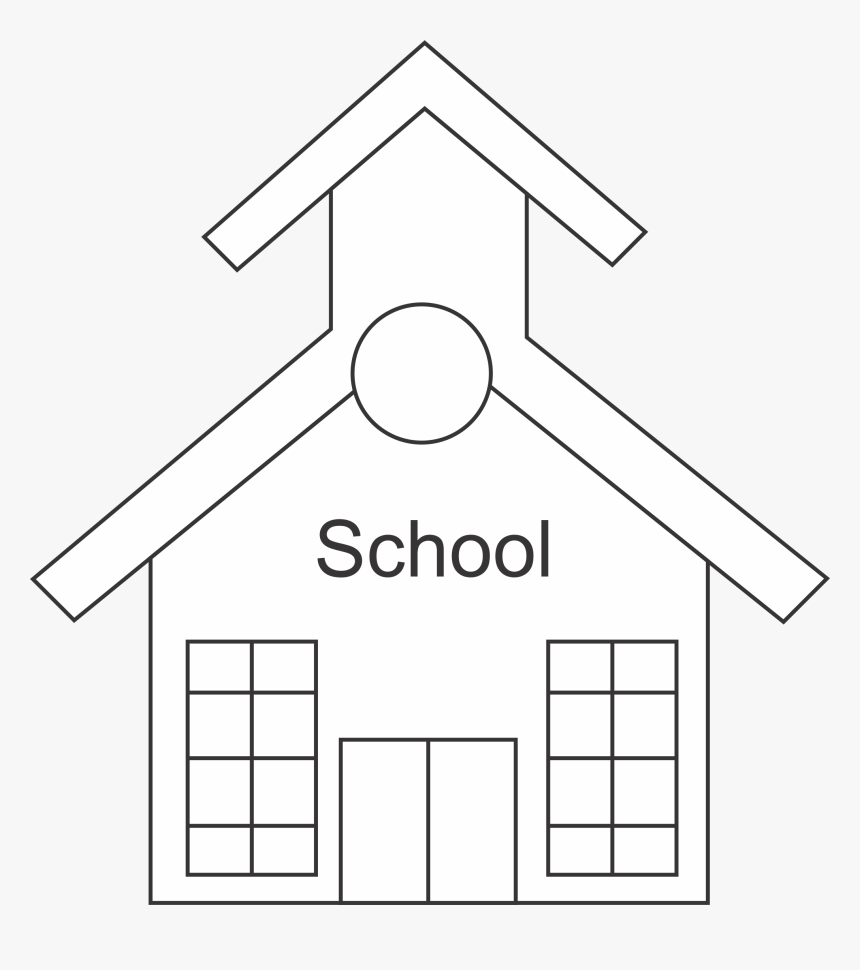 School Clip Art Outline, HD Png Download, Free Download