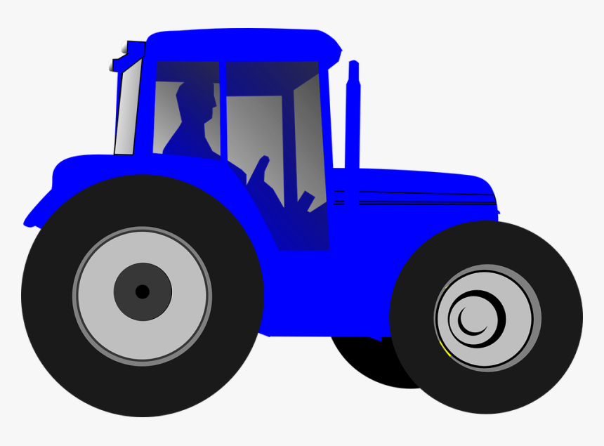 Tractor, Farmer, Drive, Blue, Silhouette, Big - Tractor Clip Art, HD Png Download, Free Download