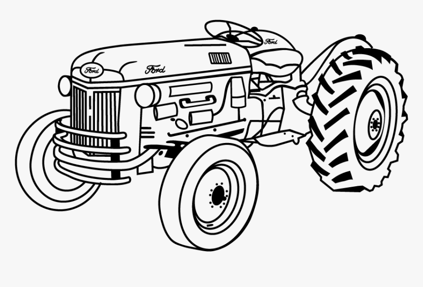 Transparent Tractor Silhouette Png - Tractor Drawing, Png Download, Free Download