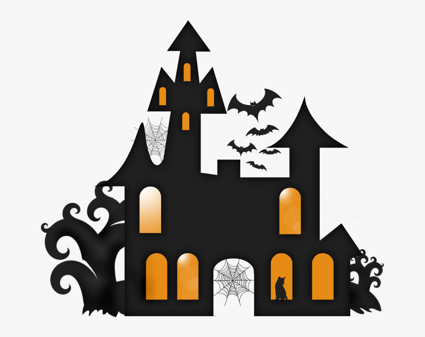 Haunted House Silhouette Clip Art - Halloween Clip Art, HD Png Download, Free Download