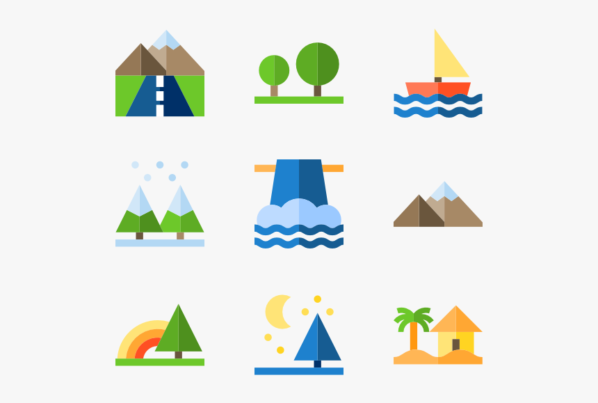 Landscape Set - Mountain Icon, HD Png Download, Free Download