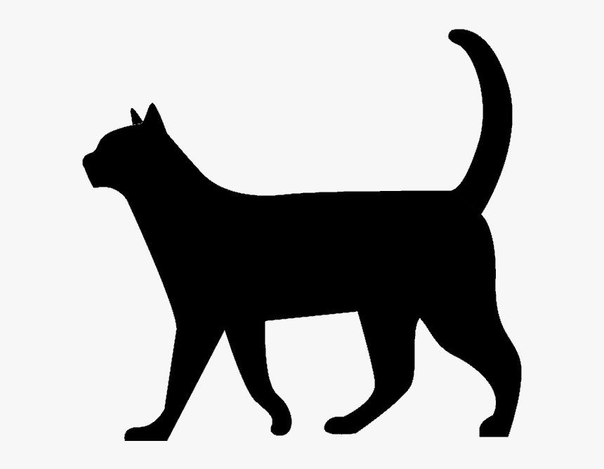 Hd Black Cat Walking - Cat Silhouette Free Png, Transparent Png, Free Download