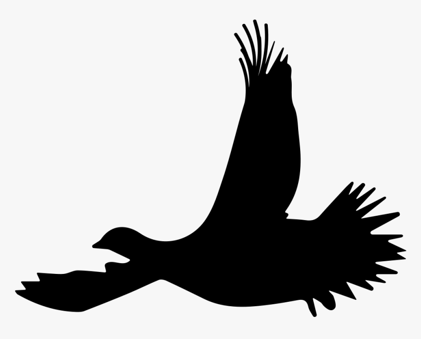 Grouse Bird Flying Silhouette - Flying Grouse Silhouette, HD Png Download, Free Download