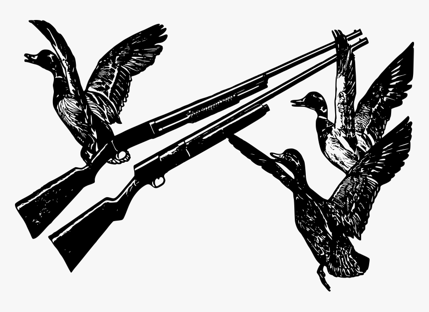 Ducks And Shotguns Clip Arts - Flying Ducks Black And White Vector, HD Png Download, Free Download