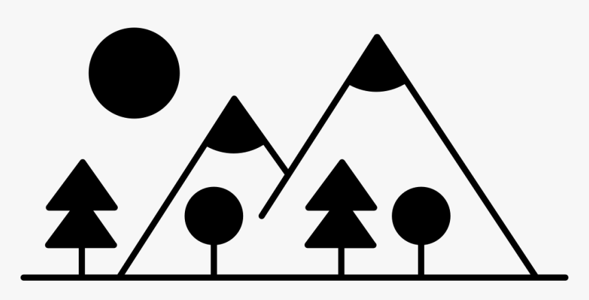 Mountain Side With Trees Made Up Different Shapes Svg - Made With Different Shapes, HD Png Download, Free Download