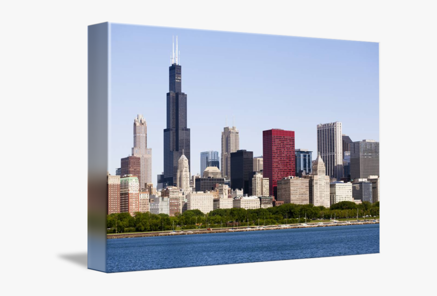 Chicago Skyline City Buildings With Sears Tower - Chicago, HD Png Download, Free Download