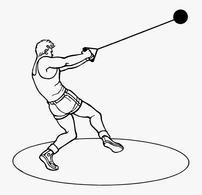 Hammer Throw Track & Field Sports Athlete Drawing - Track And Field Hammer Throw Clipart, HD Png Download, Free Download