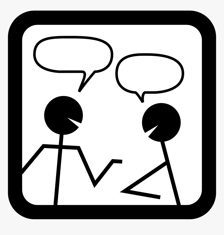 Chat Icon Vector Image - Clipart Stick Figures Talking, HD Png Download, Free Download