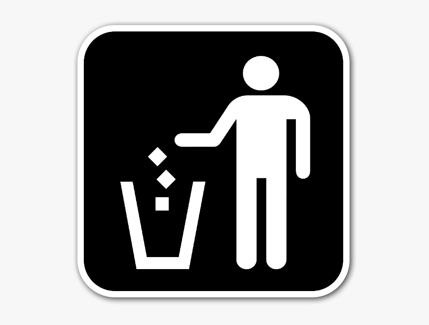 Throw Your Rubbish In The Bin Sticker - Put Litter In Bin Sign, HD Png Download, Free Download
