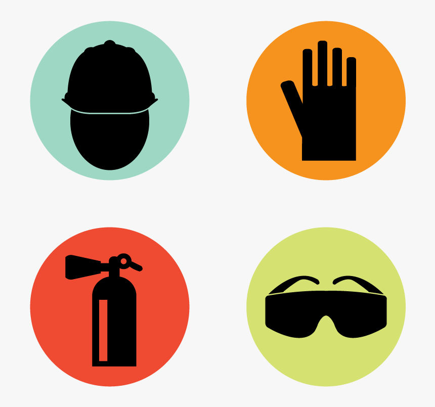 Set Of Four Safety Icons - Transparent Background Safety Goggles Clipart Png, Png Download, Free Download