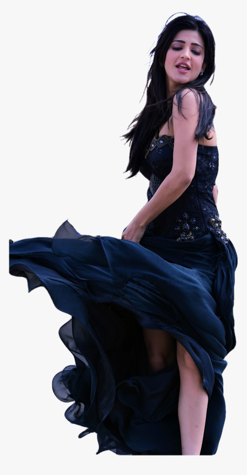 Sexy Female Png - Shruti Hassan Black Dress, Transparent Png, Free Download