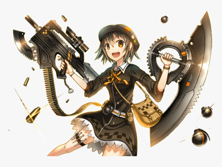 #anime #girl #gun Shooter Girl - Anime Girl With Weapons, HD Png Download, Free Download