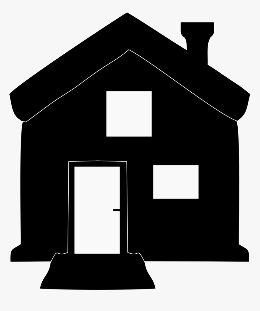 House With Chimney Black Icon Image - House, HD Png Download - kindpng