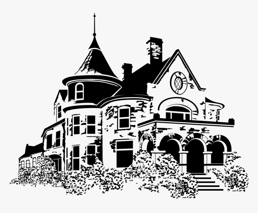 Mansion House Black And White Png, Transparent Png, Free Download