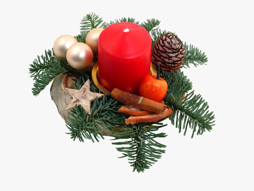 Christmas Candle Table Decoration - Christmas Table Decorations Png, Transparent Png, Free Download