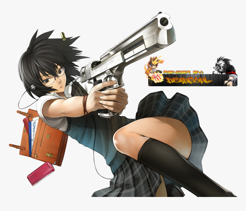 Anime Girl With Gun Render, HD Png Download, Free Download