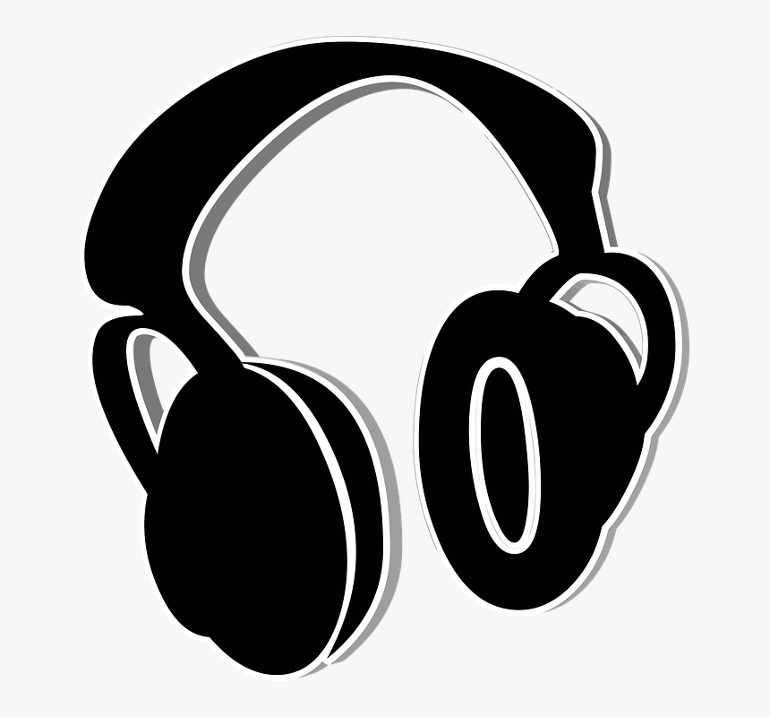 Black, Headphones, Hearing, Icon, Listen, Music - Black And White Headphone Png, Transparent Png, Free Download