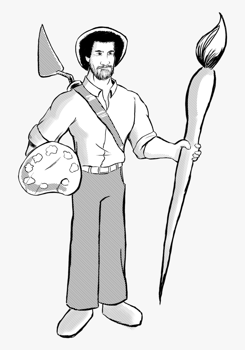 Clip Art Happy Accident Bob Ross - Bob Ross Colouring Book, HD Png Download, Free Download