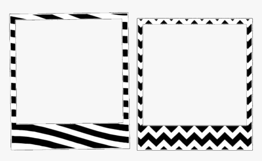 Polaroid Clipart Black Square Frame - Paper Motif For Kid Black White Clipart, HD Png Download, Free Download