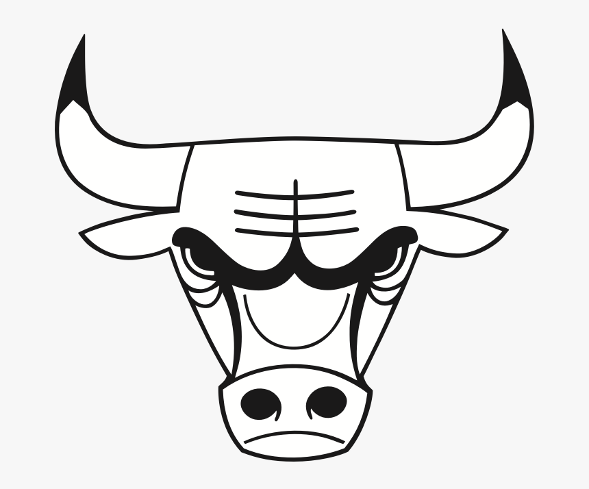 Download Hd Bull Drawing Chicago Bulls Logo White- - Chicago Bulls Logo Black And White, HD Png Download, Free Download